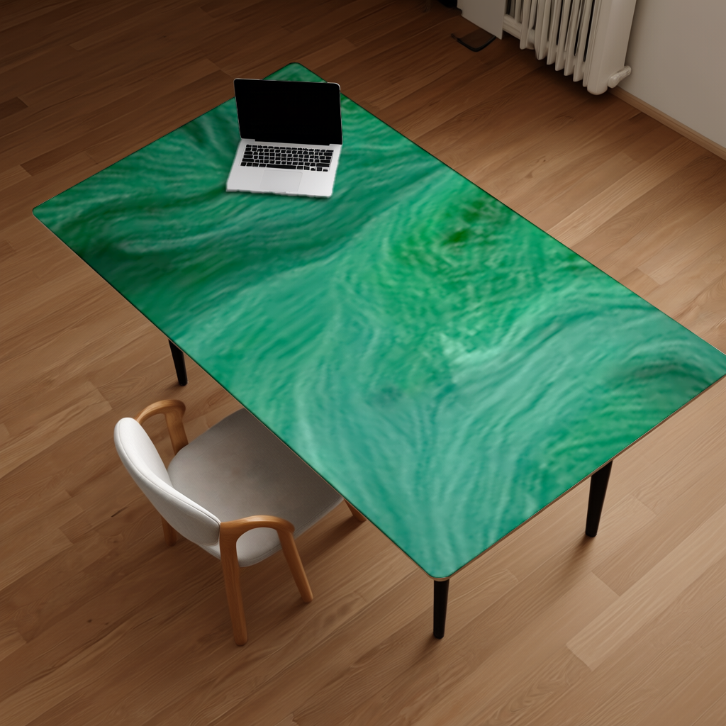 Black and green marbling Desk Pad