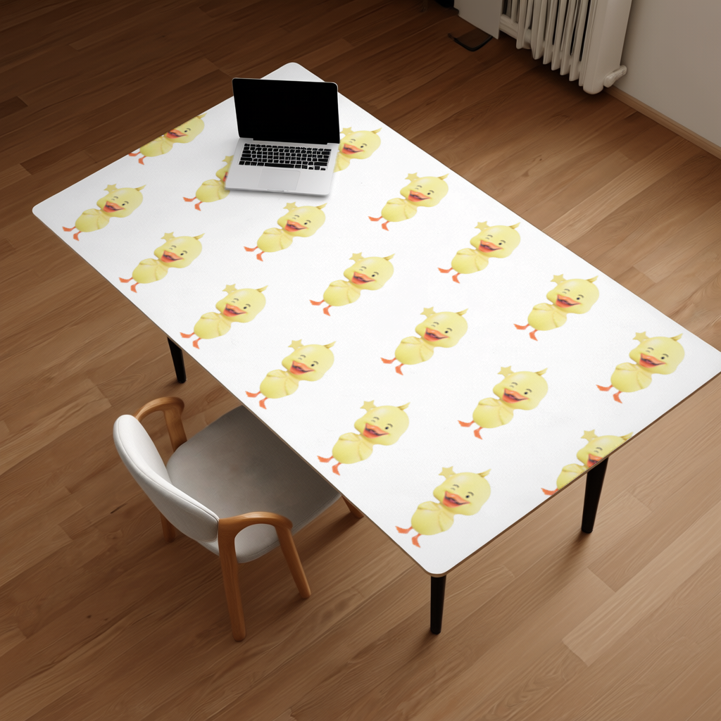 Cheerful Winking Yellow Duck with Star Desk Pad