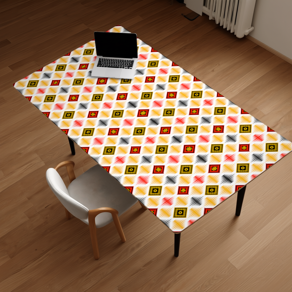 Vibrant Ethnic Geometric Motif Desk Pad
