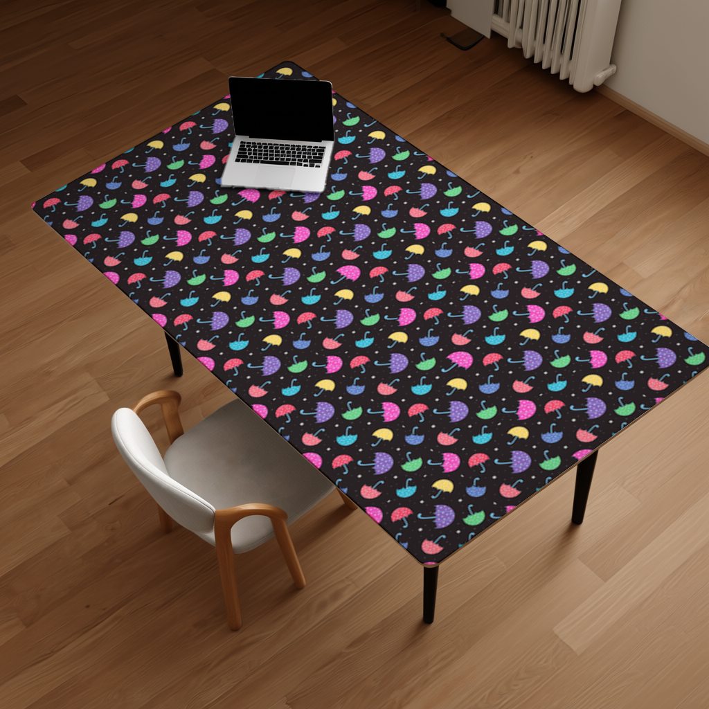 Colorful Heart Umbrellas Pattern Desk Pad