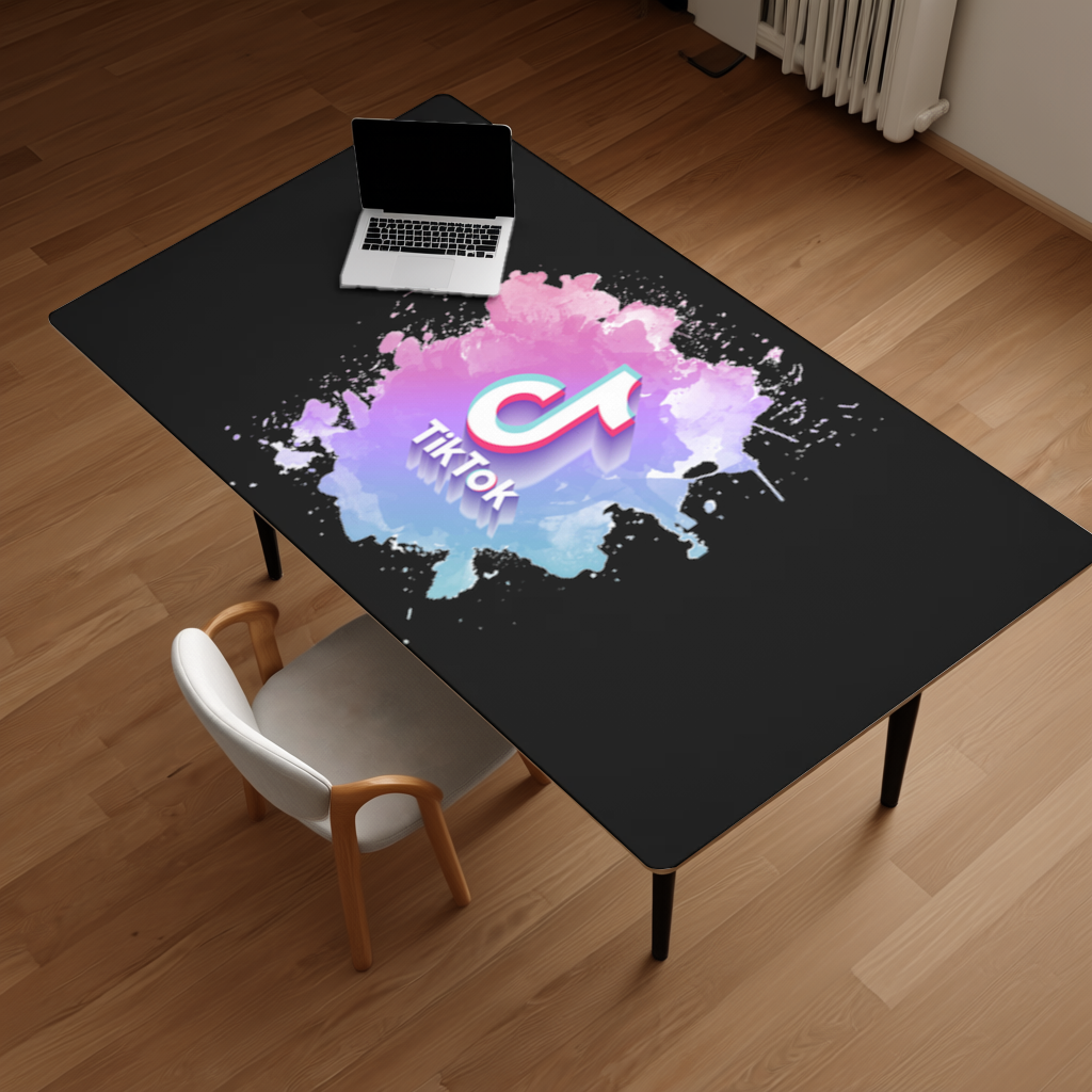 TikTok Logo with Watercolor Effect Desk Pad