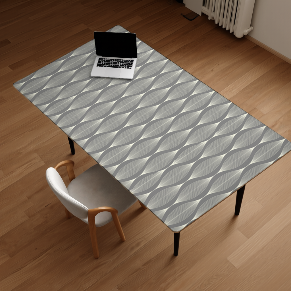 Art Deco Stilinde Geometrik Dalgalı Desen Masa Matı