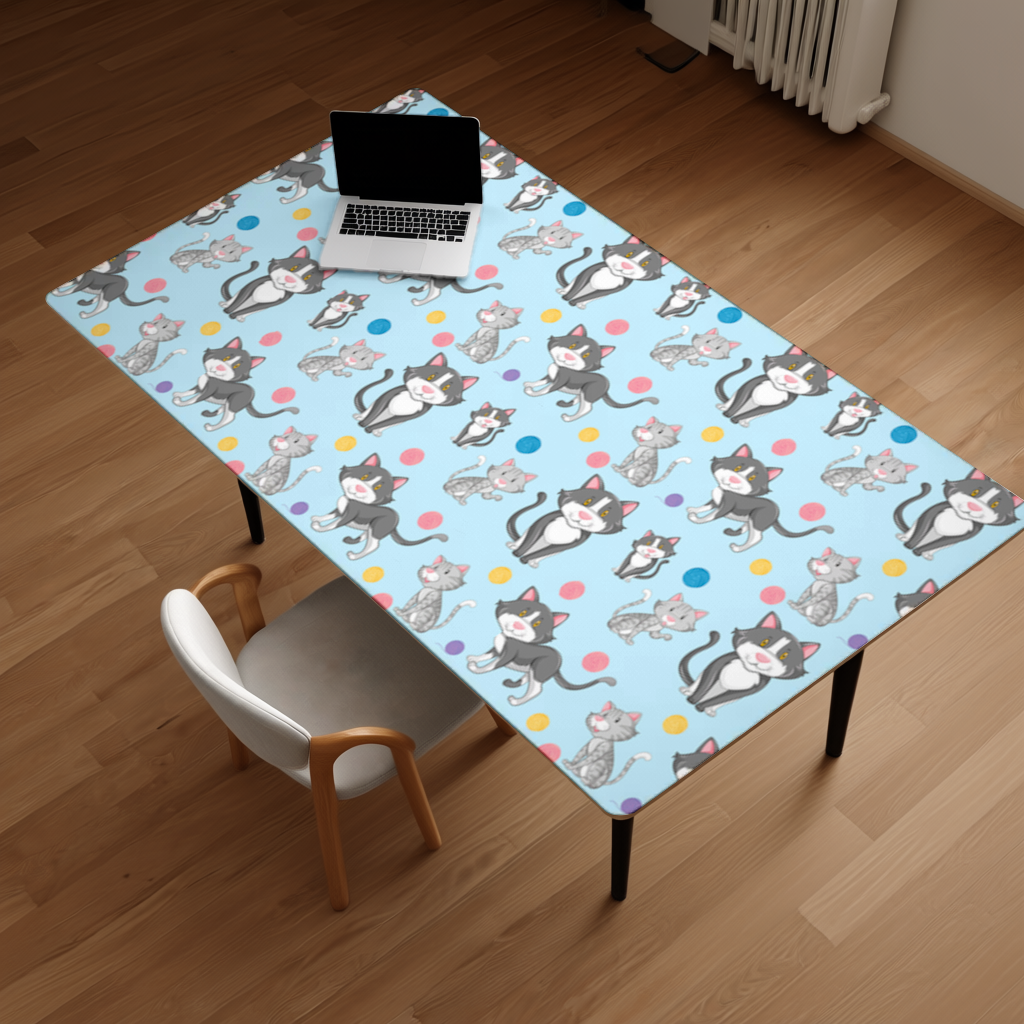 cat repeat pattern Desk Pad