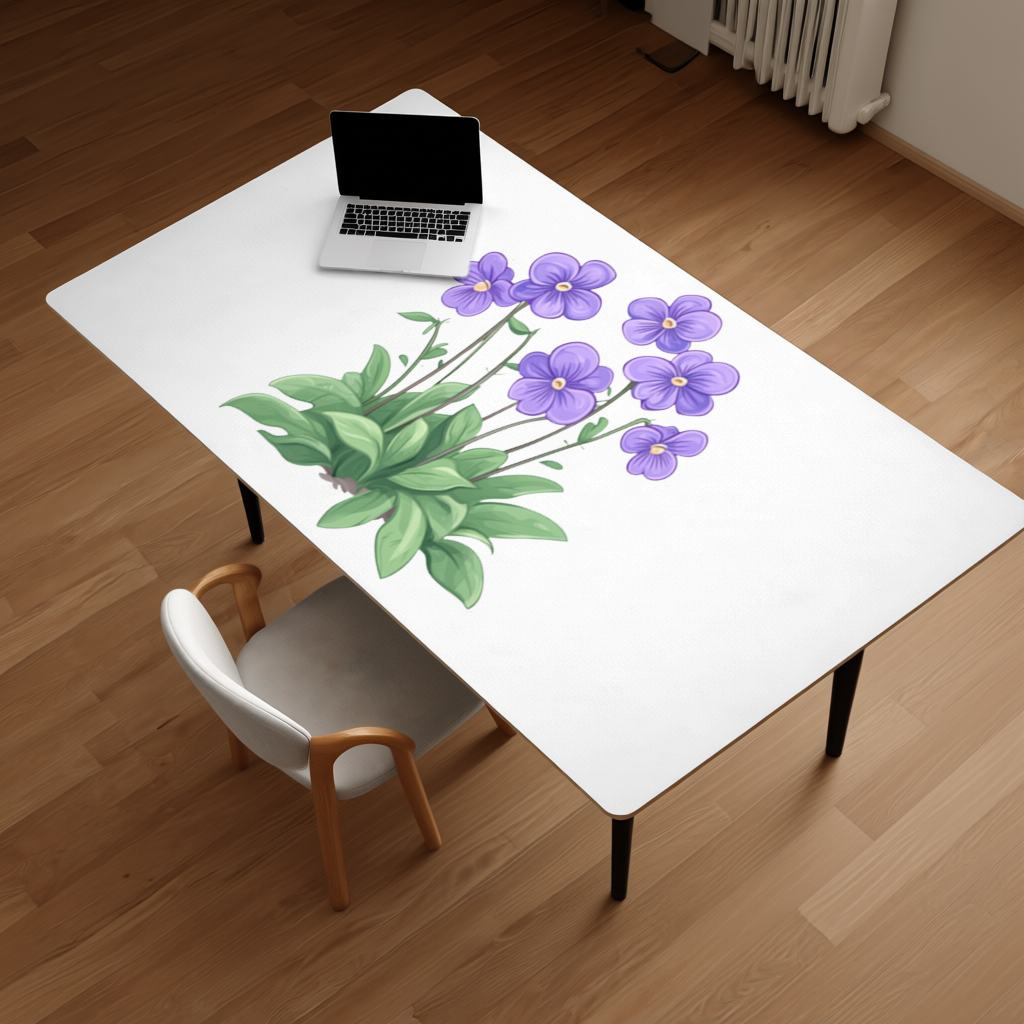 Cottagecore Purple Violets Desk Pad