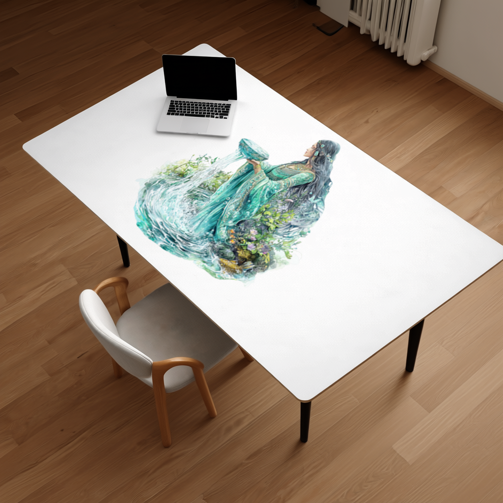 Ethereal Water Goddess Desk Pad