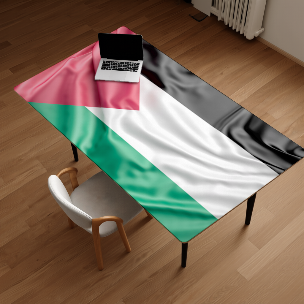 Waving Palestine Flag Desk Pad
