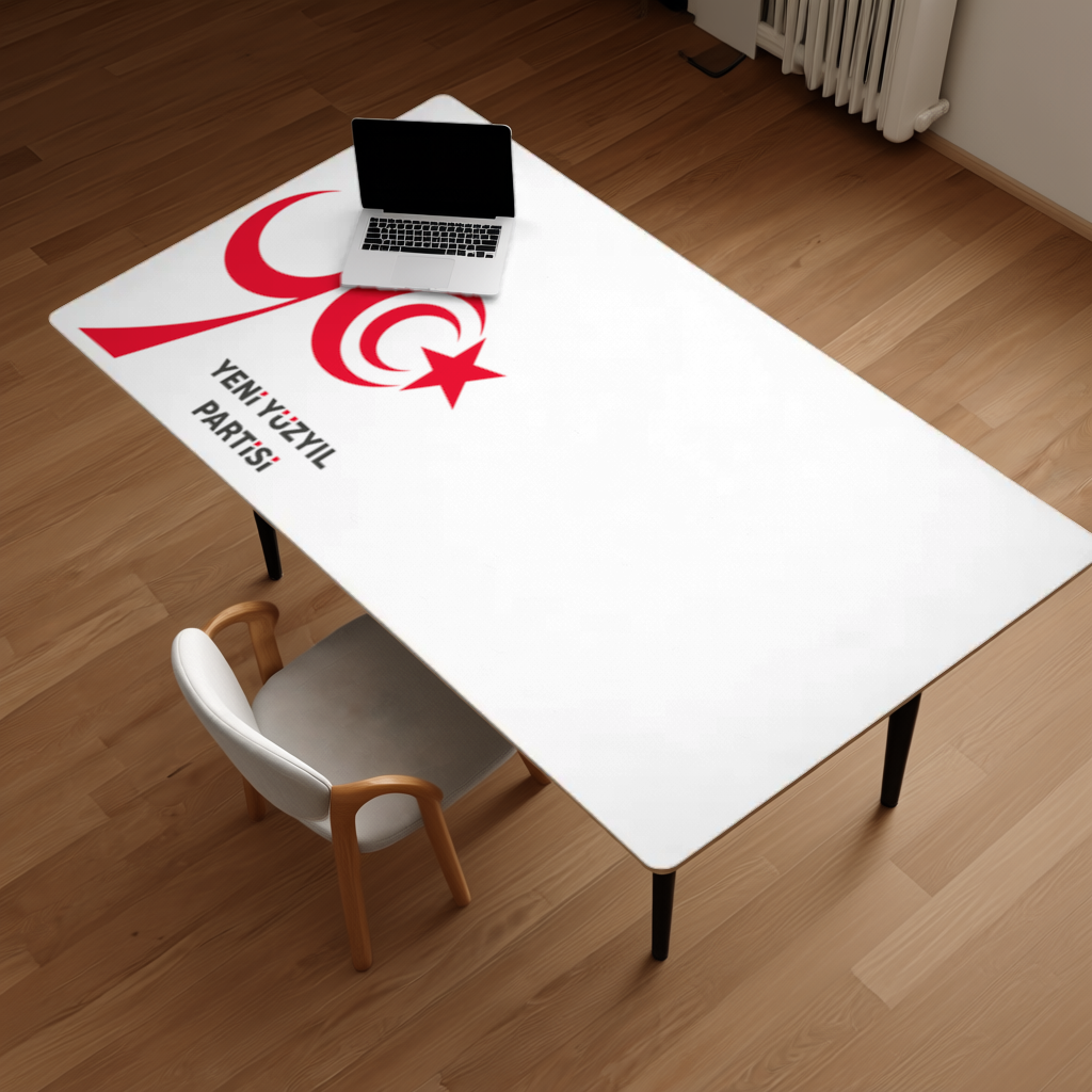 The Yeni Yüzyıl Party Logo on a White Background Desk Pad
