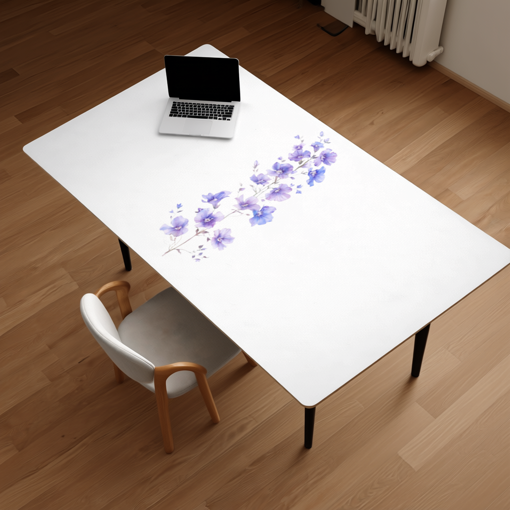 Delicate Blue Flax Wildflowers Desk Pad