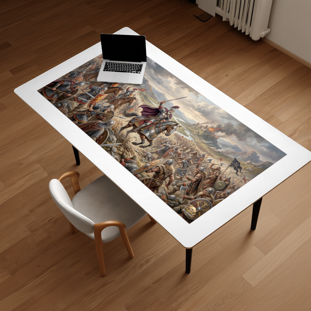 Epic Battle Scene Desk Pad