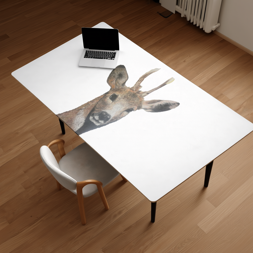 Deer colored pencil sketch Desk Pad