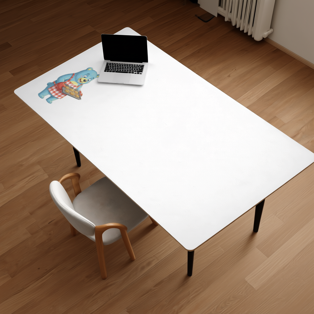 Blue Bear Pooli-Bakery-Cartoon character Desk Pad