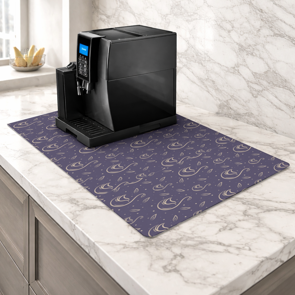 kuğu pattern deseni Coffee Machine Base Mat