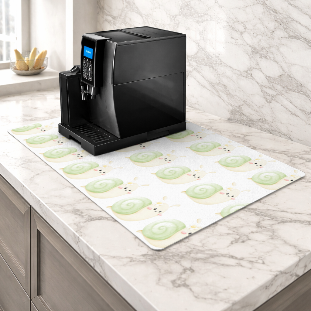 Cute Snail Illustration Coffee Machine Base Mat