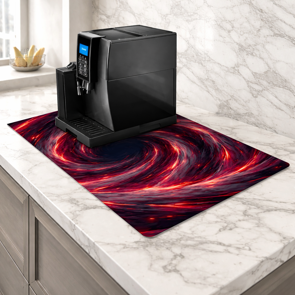 Uchiha Brothers Eternal Black Flames of Amaterasu Coffee Machine Base Mat