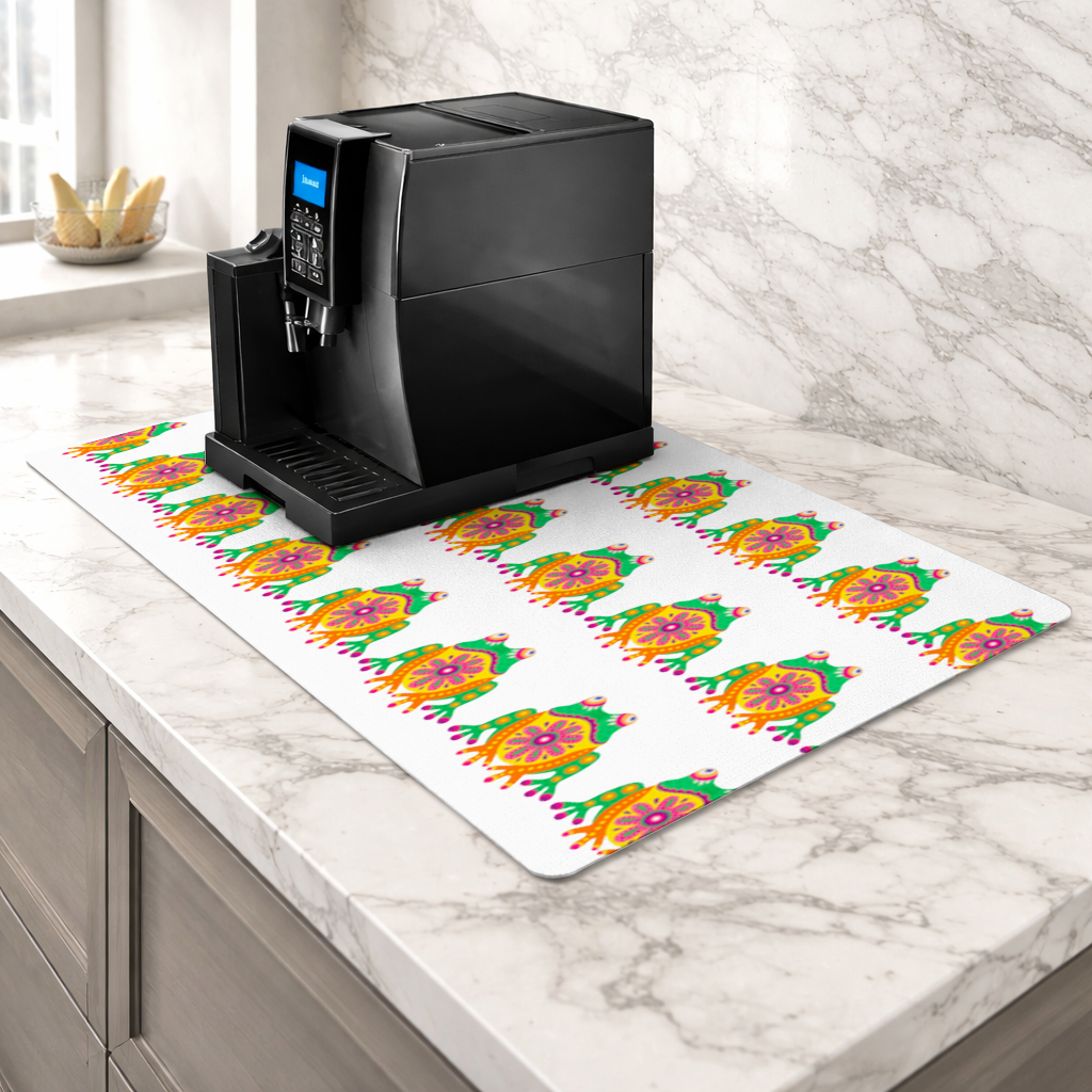 Mexican Alebrije Frog Coffee Machine Base Mat