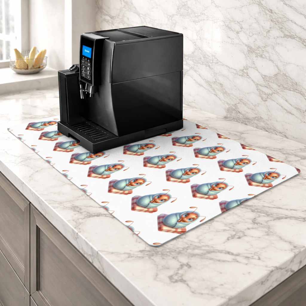Kawaii Baby Ant Wrapped in Blanket Coffee Machine Base Mat