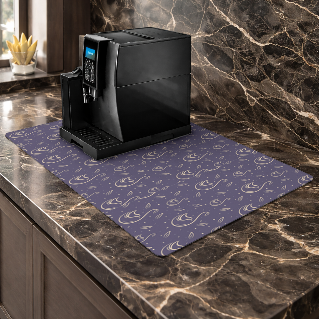 kuğu pattern deseni Coffee Machine Base Mat