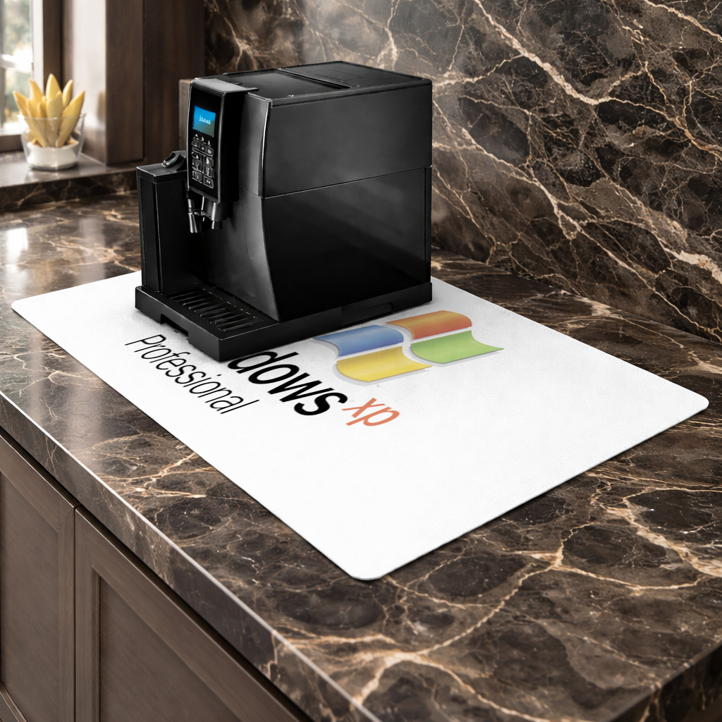 Digital Nostalgia Windows XP Iconic Logo Coffee Machine Base Mat