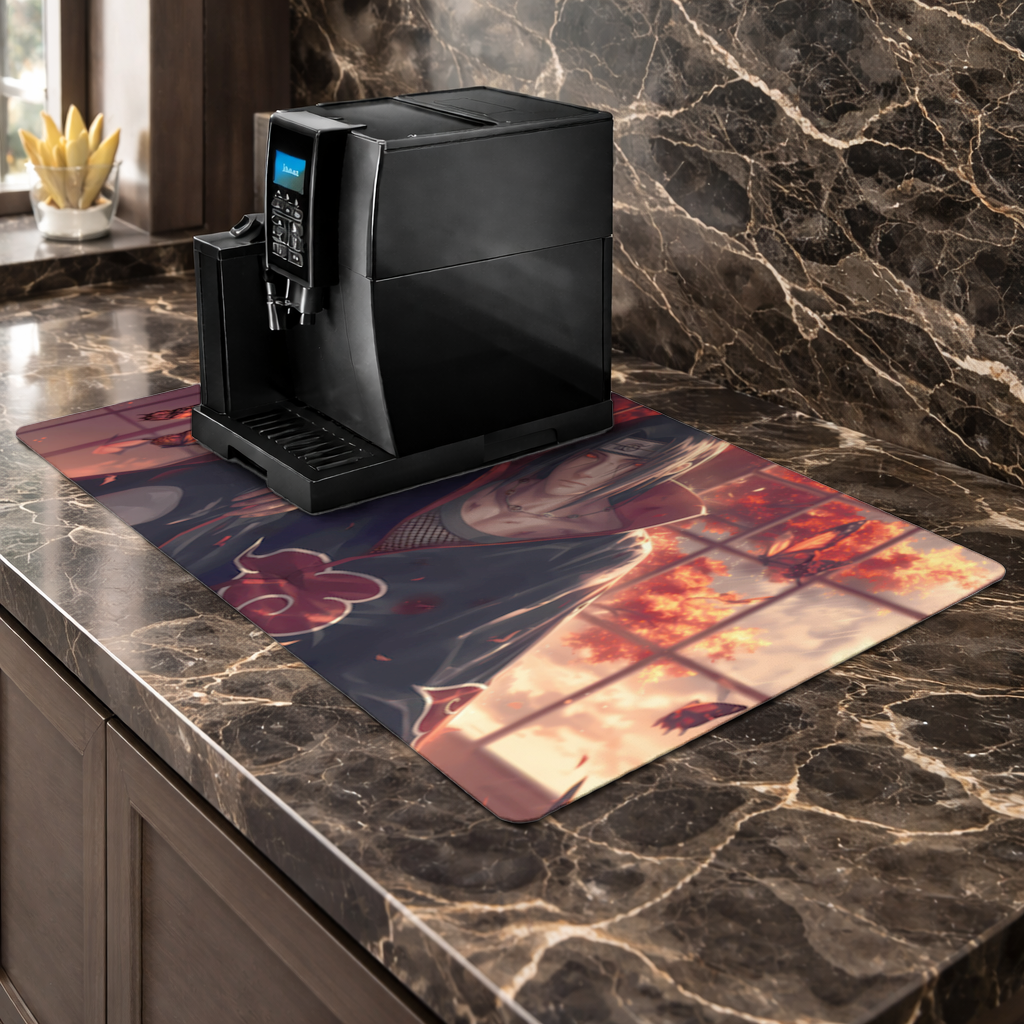 Itachi Uchiha The Crimson Sunset of Sacrifice Coffee Machine Base Mat