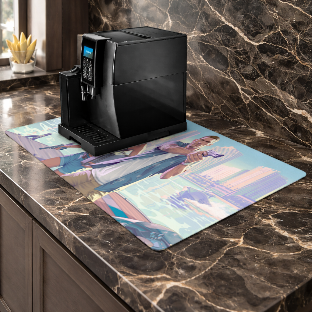 Vice City Showdown Tropical Heist Duo Coffee Machine Base Mat