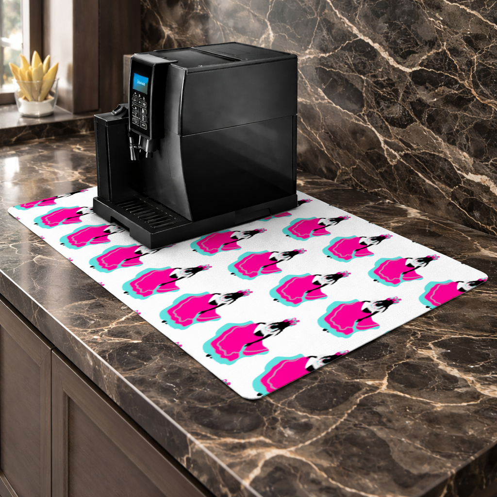 Mexican Folklorico Dancer Silhouette Coffee Machine Base Mat