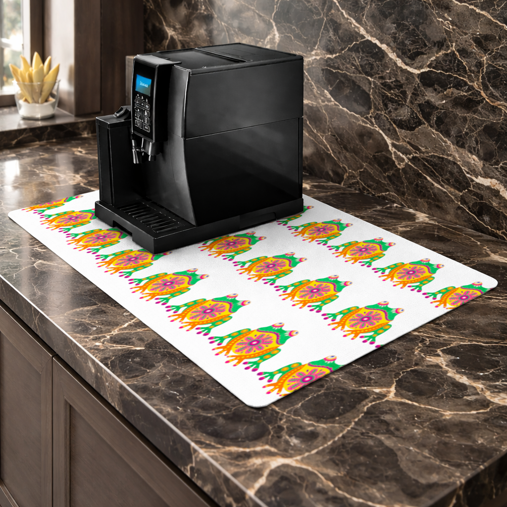 Mexican Alebrije Frog Coffee Machine Base Mat