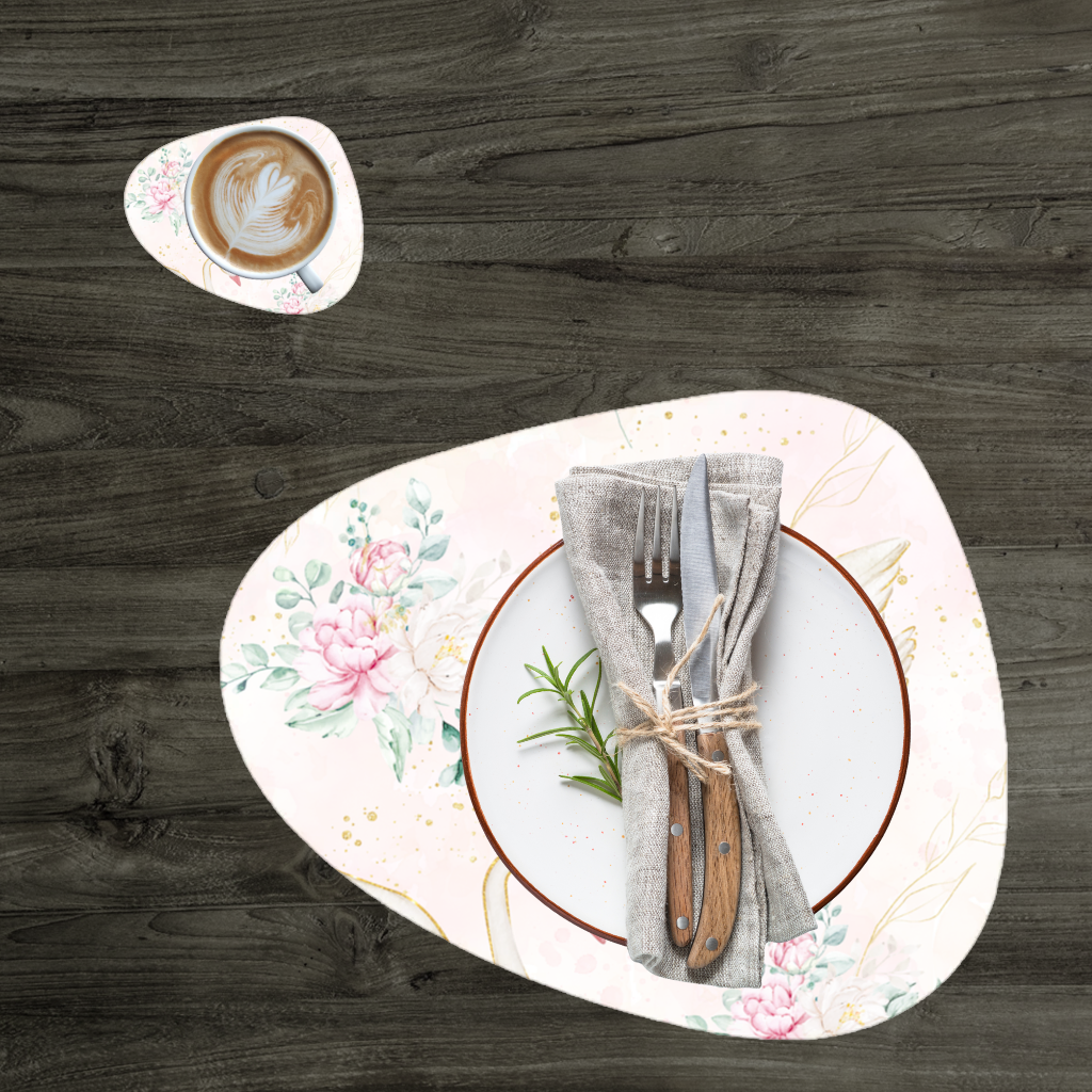 Pastel Watercolor Swan Floral Pattern Charger Plate Set 12 Pieces