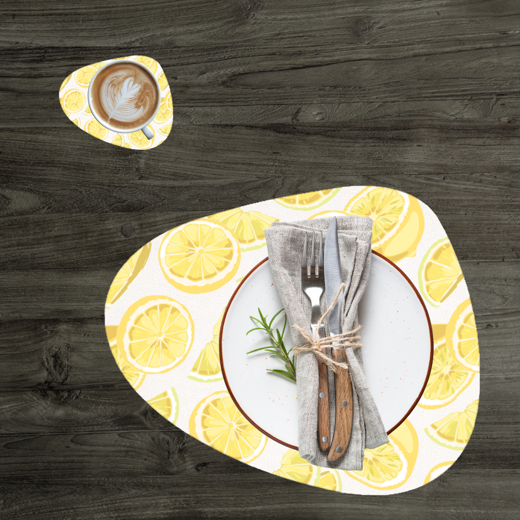Fresh Lemon Slices Vibrant Summer Pattern Charger Plate Set 12 Pieces