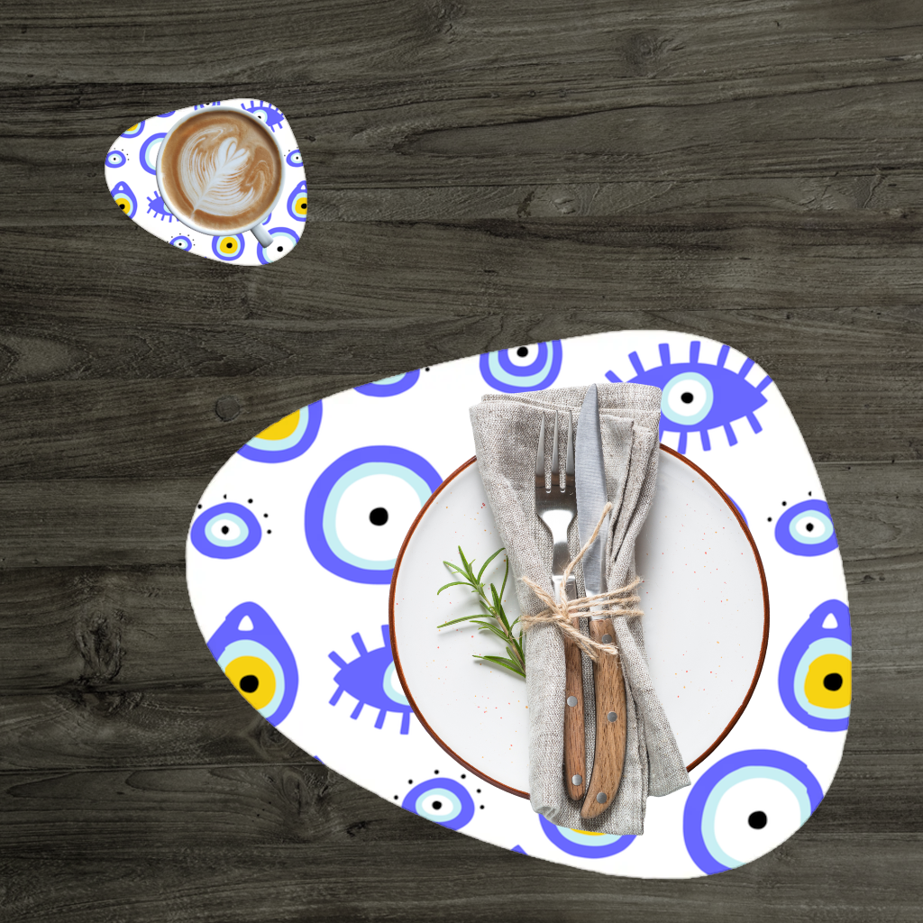 Evil Eye Pattern Charger Plate Set 12 Pieces