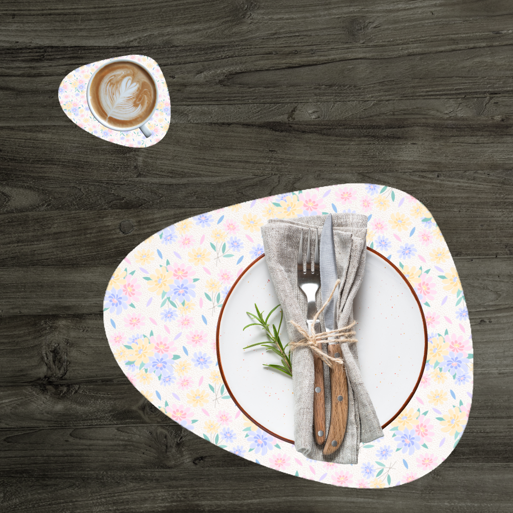 Colorful Pastel Spring Floral Pattern Charger Plate Set 12 Pieces