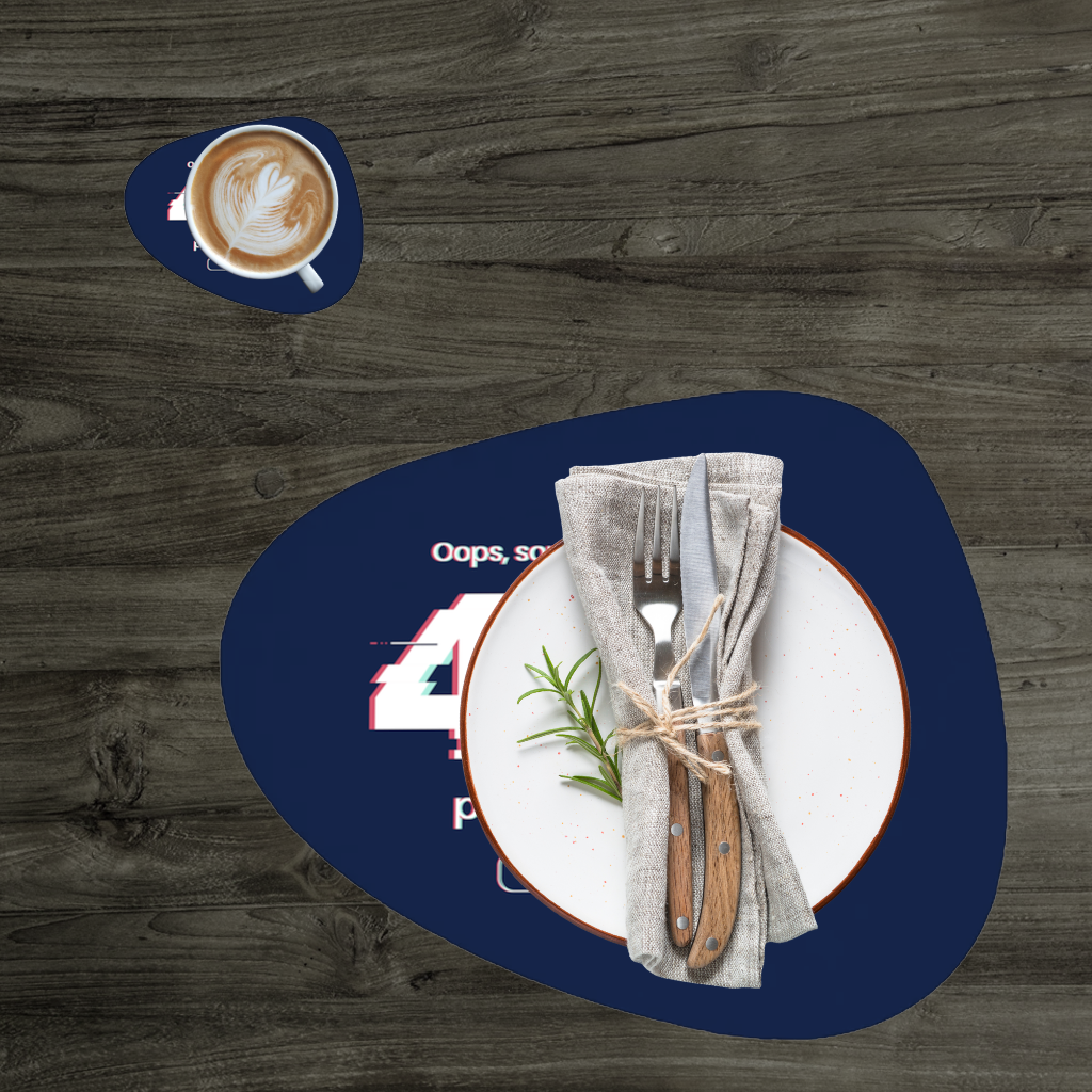 404 Error Glitch Design Charger Plate Set 12 Pieces