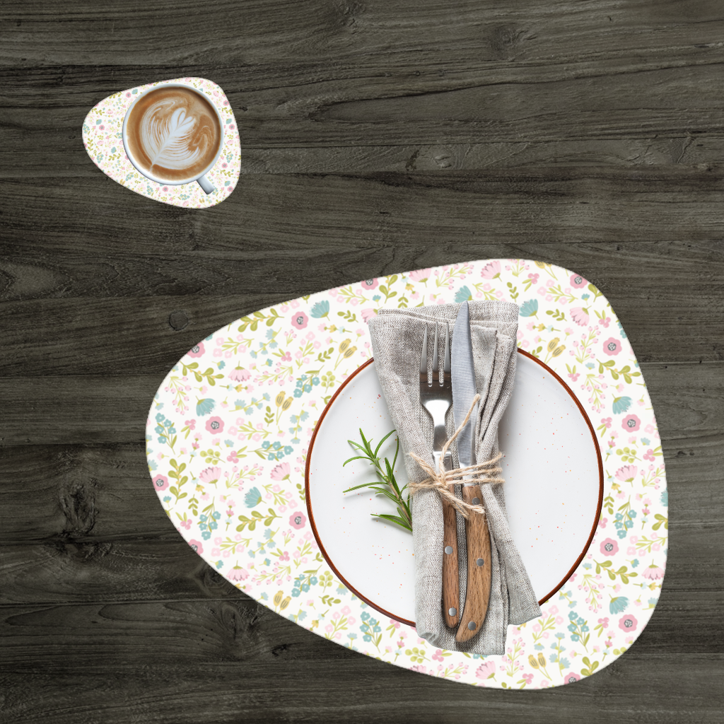 Pastel Spring Floral Charger Plate Set 12 Pieces