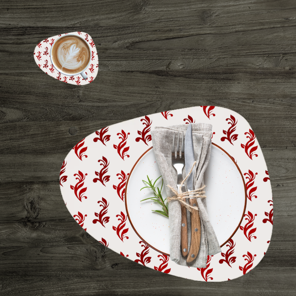 Burgundy Baroque Swirls Charger Plate Set 12 Pieces