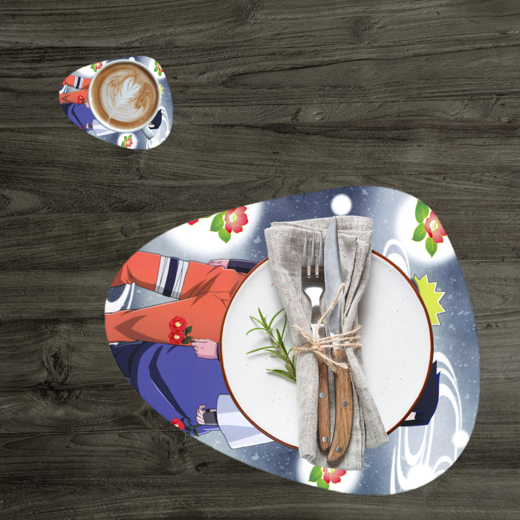 Two Rival Warriors with Red Camellias Charger Plate Set 12 Pieces
