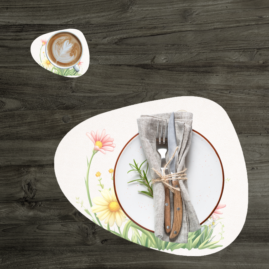Whimsical Pastel Butterfly and Wildflowers Charger Plate Set 12 Pieces