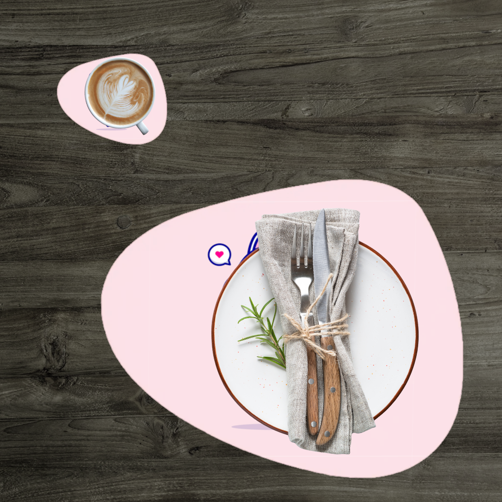 Kawaii Cat Drinking Boba Tea Charger Plate Set 12 Pieces