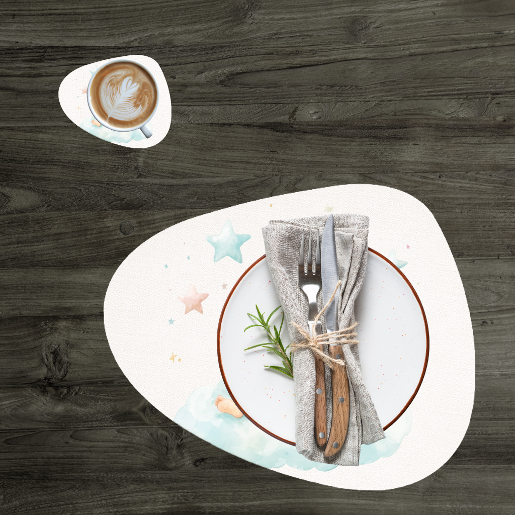 Baby Girl Reaching for Stars on a Cloud Charger Plate Set 12 Pieces