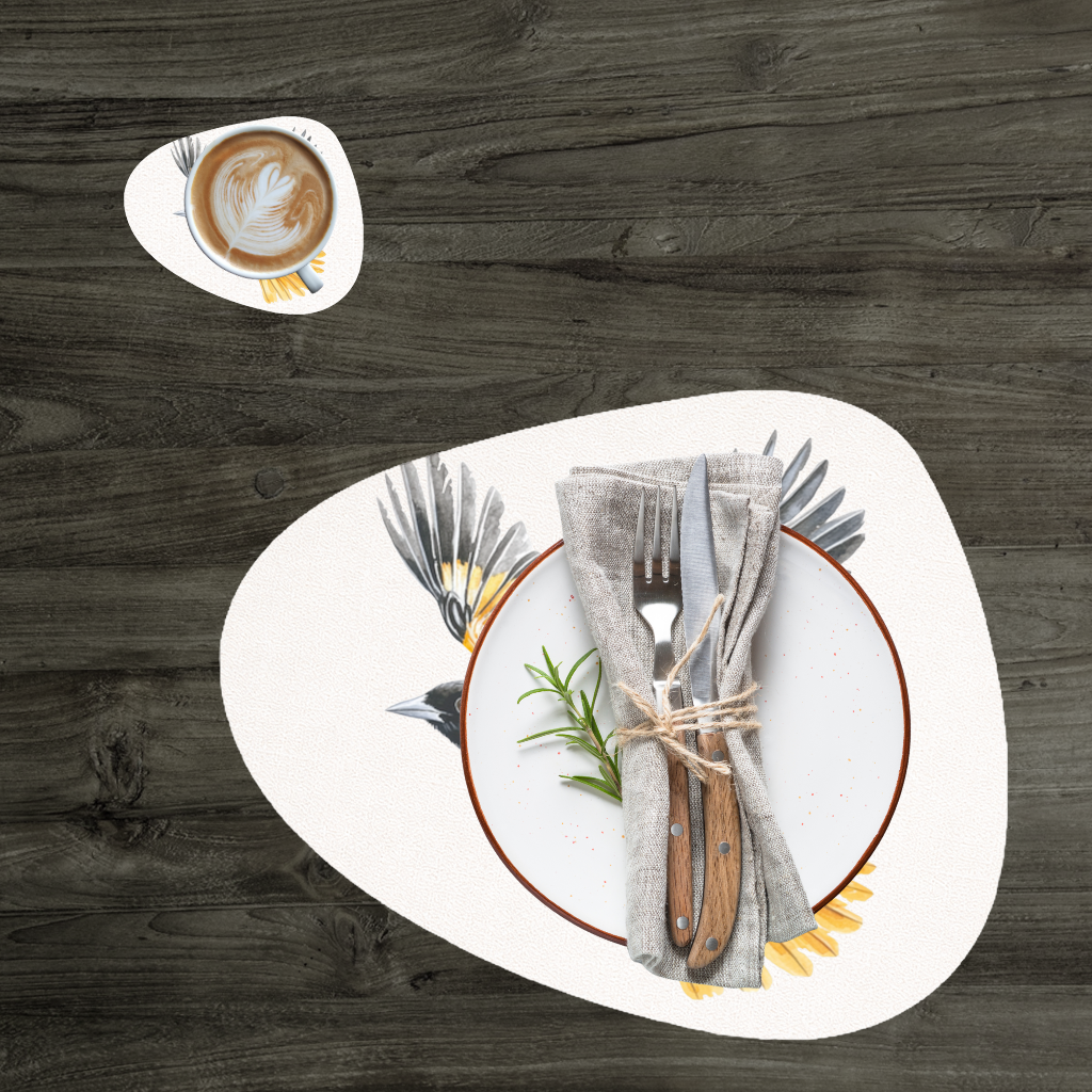 Watercolor Baltimore Oriole Charger Plate Set 12 Pieces