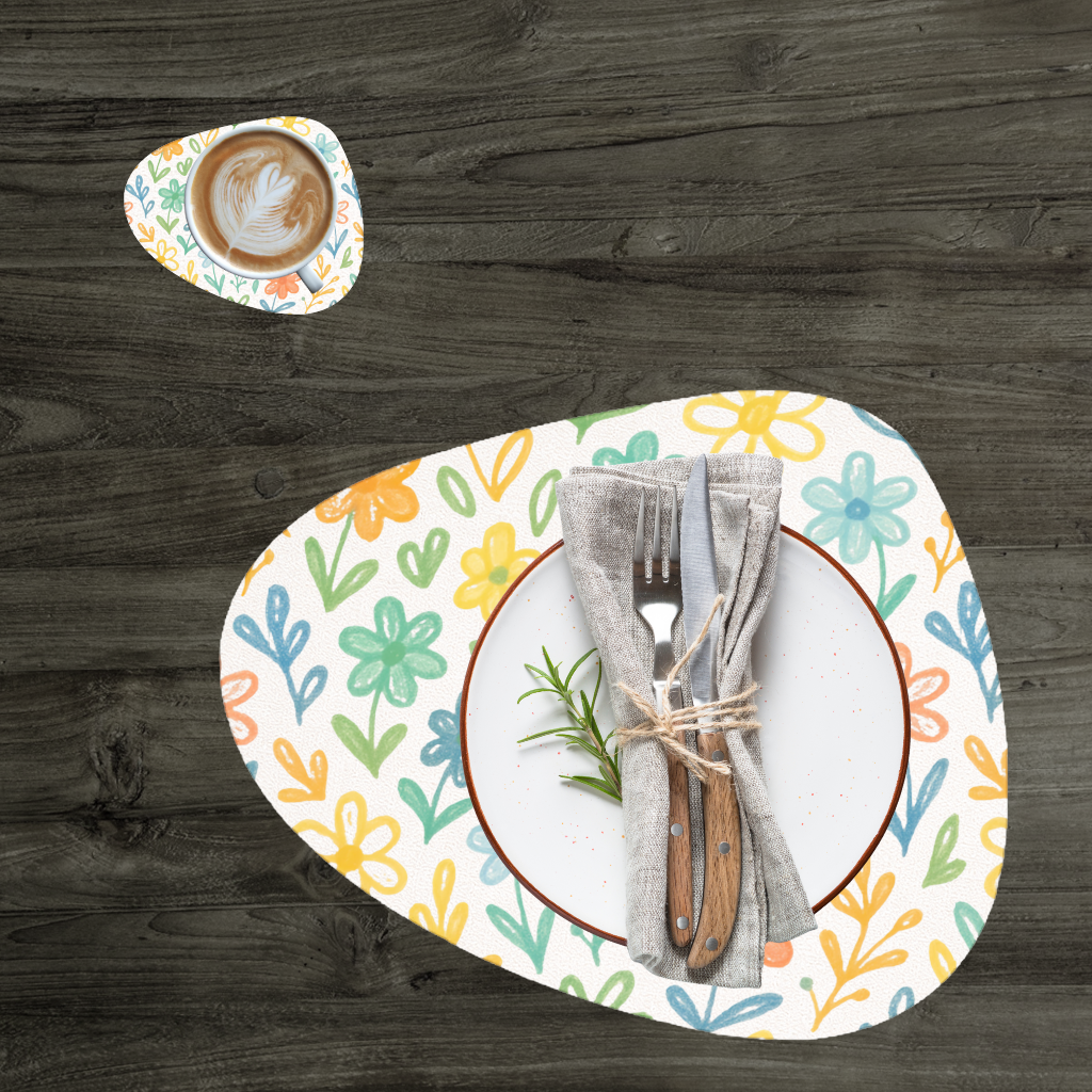 Colorful Boho Wildflowers Charger Plate Set 12 Pieces