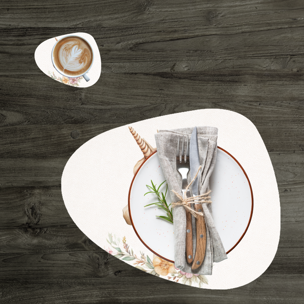 Cottagecore Floral Unicorn Charger Plate Set 12 Pieces