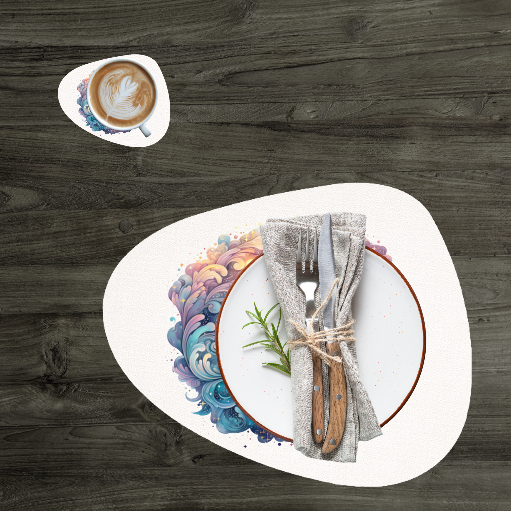 Colorful Swirled Celestial Moon Charger Plate Set 12 Pieces