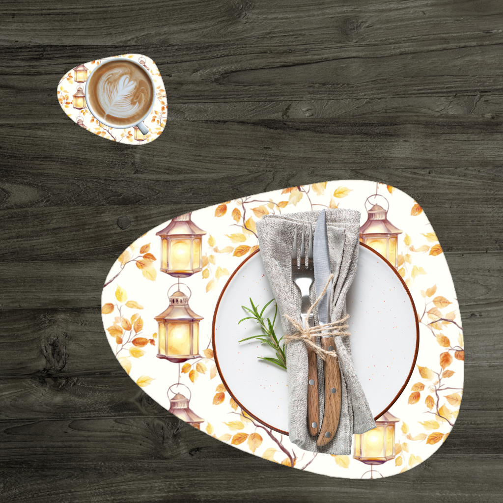 Vintage Watercolor Fall Branches Charger Plate Set 12 Pieces