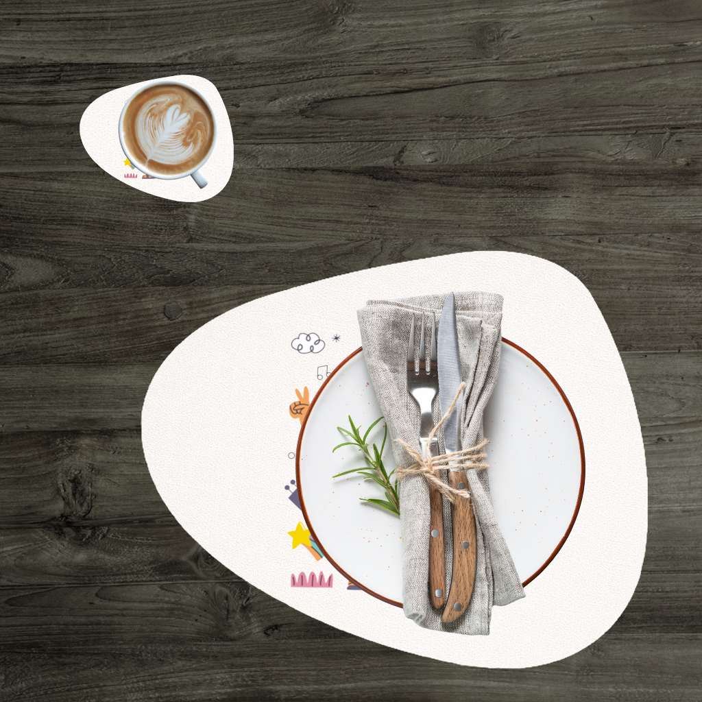 Retro Hippie Character Charger Plate Set 12 Pieces