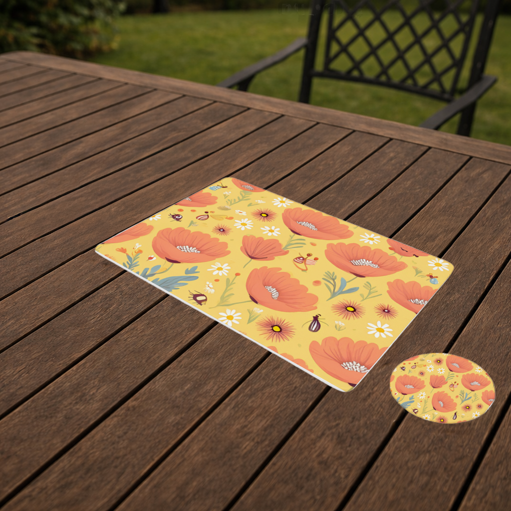 Floral Insect Pattern Colorful Design Charger Plate Set 12 Pieces