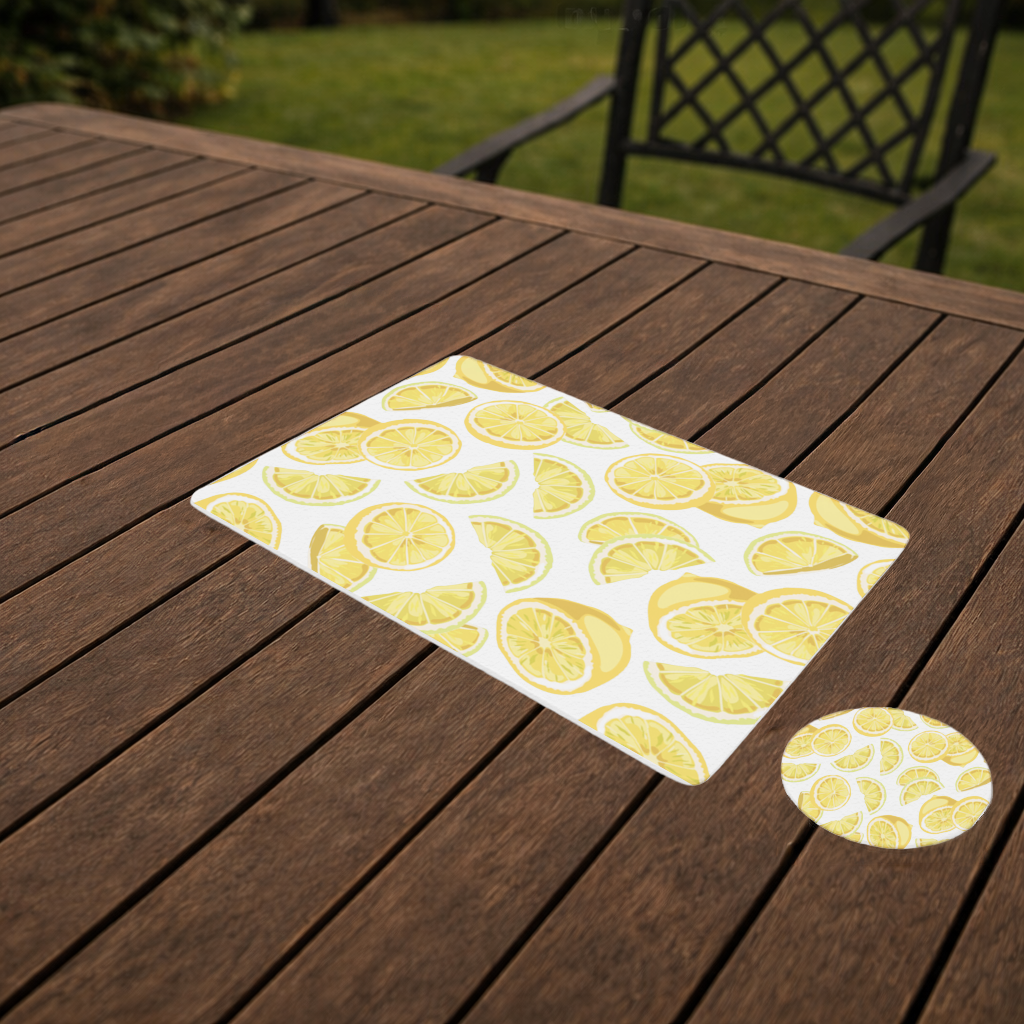 Fresh Lemon Slices Vibrant Summer Pattern Charger Plate Set 12 Pieces