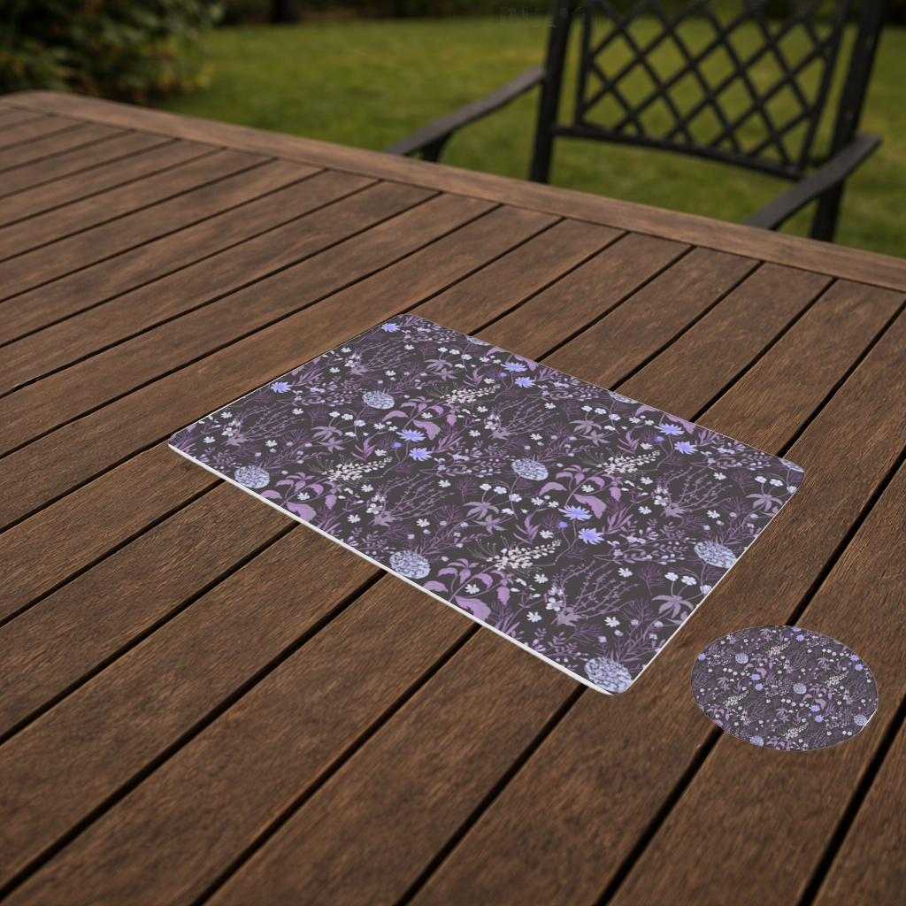 Purple Gothic Botanical Charger Plate Set 12 Pieces