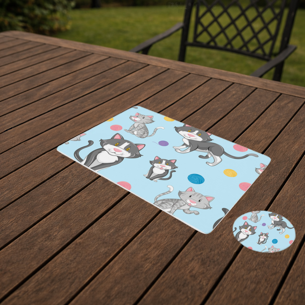 cat repeat pattern Charger Plate Set 12 Pieces