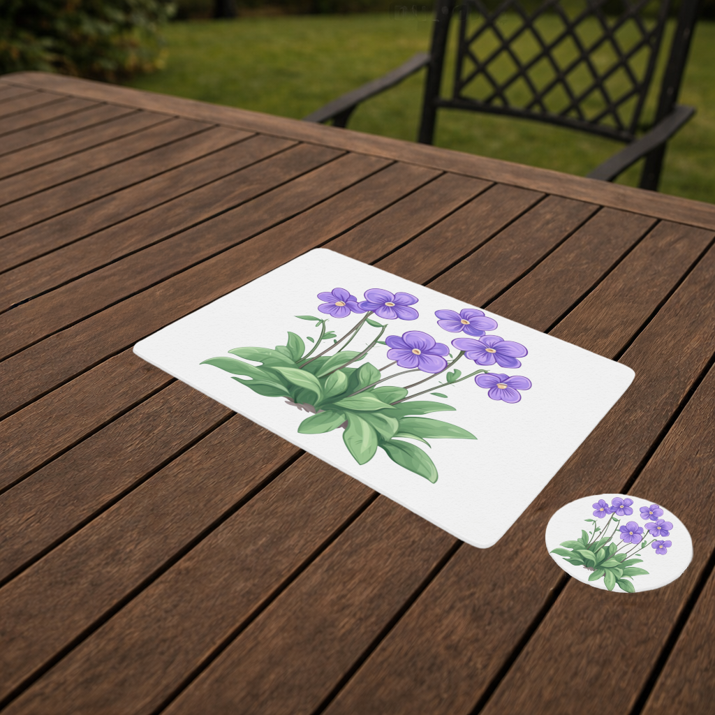 Cottagecore Purple Violets Charger Plate Set 12 Pieces