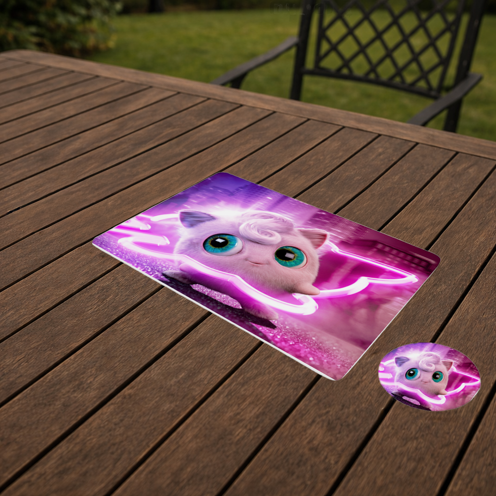 Cyberpunk Pink Fluffy Creature Charger Plate Set 12 Pieces