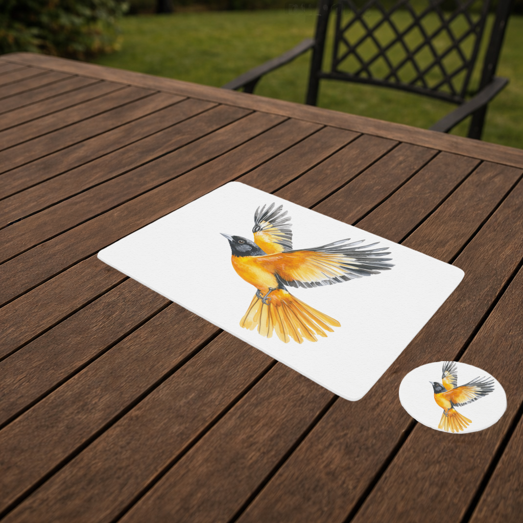 Watercolor Baltimore Oriole Charger Plate Set 12 Pieces